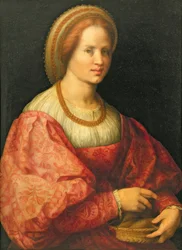 Ritratto di una donna con un cesto di fusi, c.1514-17